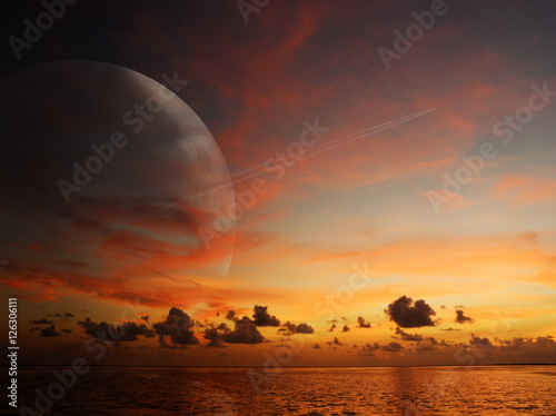 Alien world sunset
