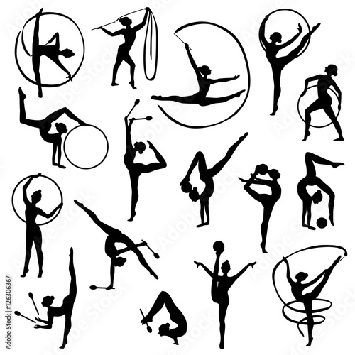 Black Gymnastics Female Silhouettes