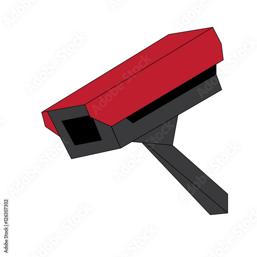 red CCTV camera