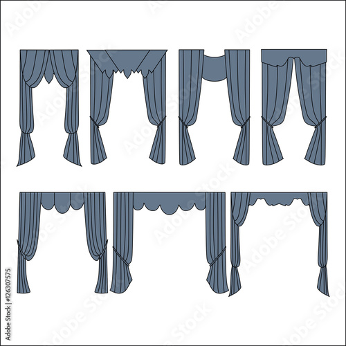  curtains. interior textiles.  interior decoration textiles sket