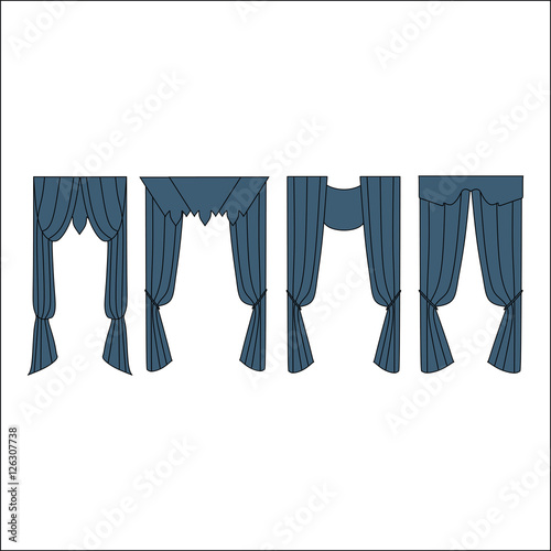  curtains. interior textiles.  interior decoration textiles sket