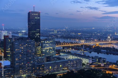 Vienna cityscape night scene