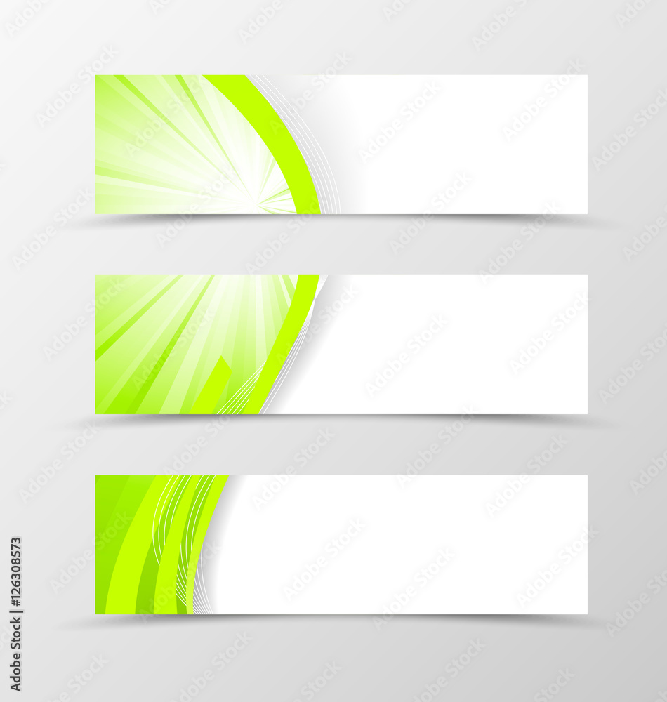 Naklejka premium Set of header banner wavy design