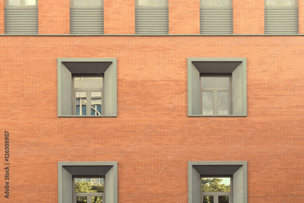Abstract facade. Close up of a building facade with windows