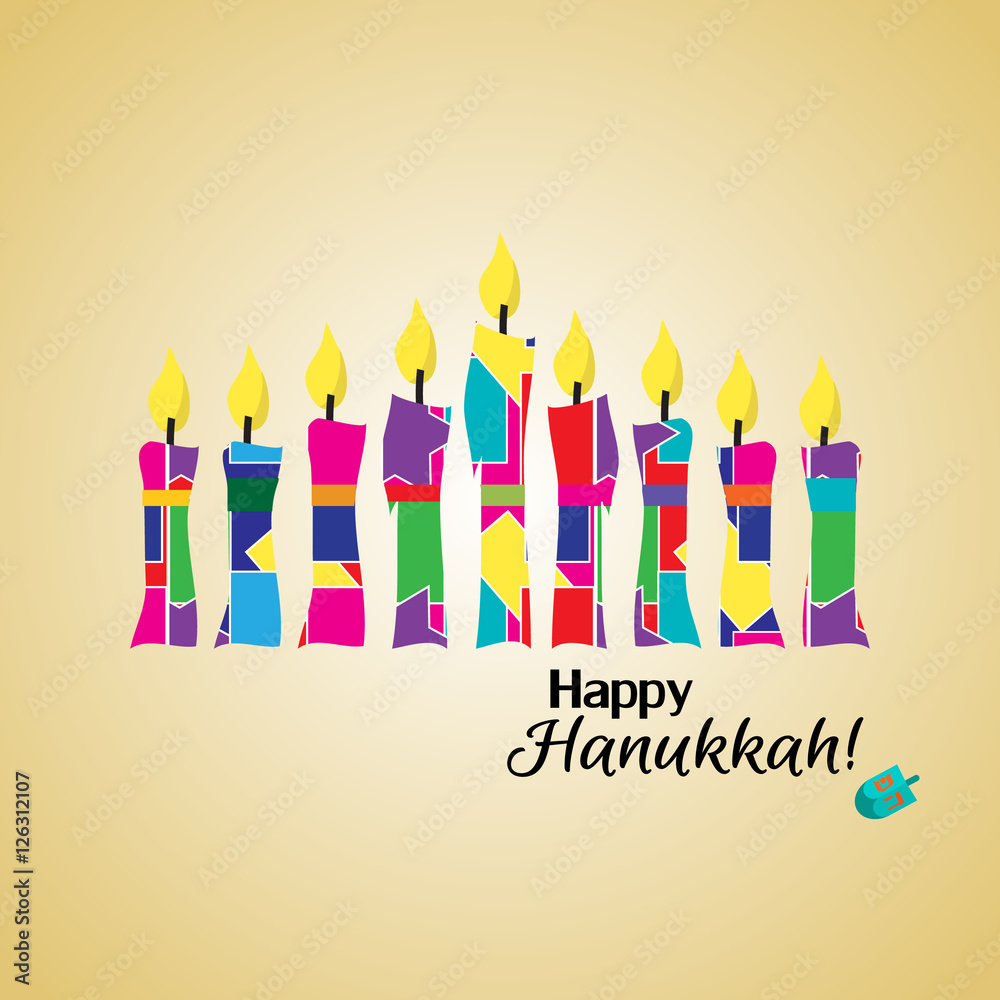 Hanukkah card with a candles, with text Hanukkah card with a candles, with text