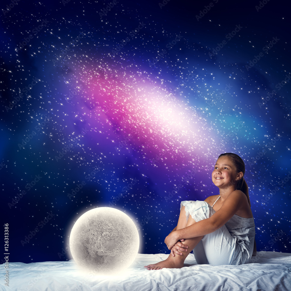Girl dreaming before sleep Girl dreaming before sleep