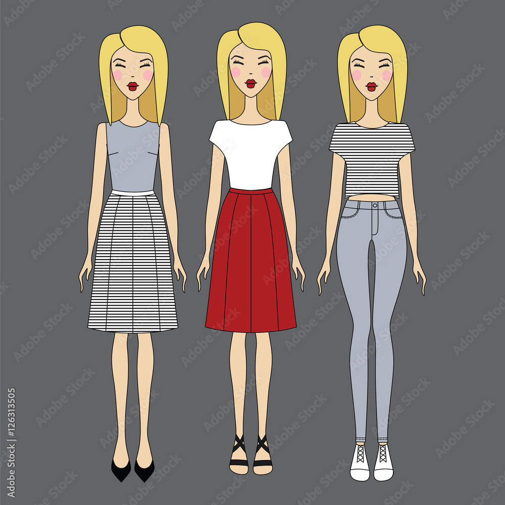 young woman in fashionable clothes. Girl in dress. casual wear. young woman in fashionable clothes. Girl in dress. casual wear.
