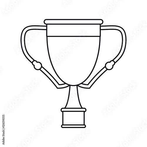 Trophy cup icon. Winner competition success price and award theme. Isolated design. Vector illustration