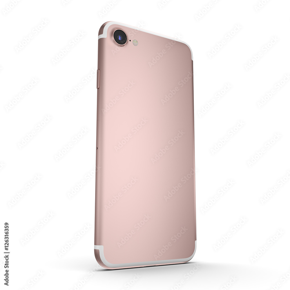 3D rendering pink smart phone with black screen 3D rendering pink smart phone with black screen