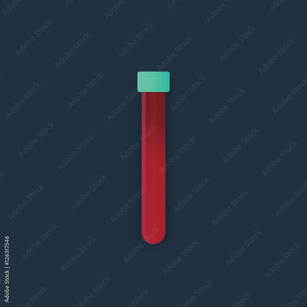 Blood sample vial vector icon illustration. Symbol of biological and medical research. Blood sample vial vector icon illustration. Symbol of biological and medical research.