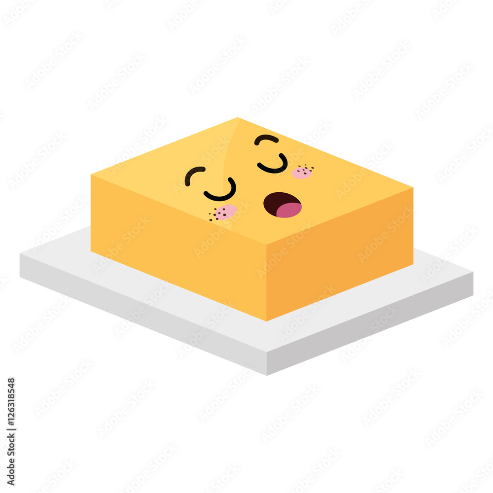 Obraz premium delicious butter kawaii style vector illustration design