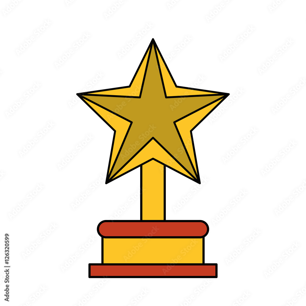 Trophy star icon. Winner competition success price and award theme. Isolated design. Vector illustration Trophy star icon. Winner competition success price and award theme. Isolated design. Vector illustration