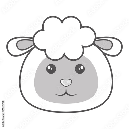 cute sheep animal kawaii style vector illustration design