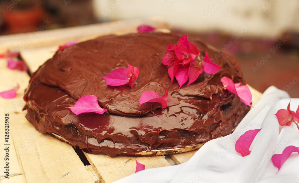 Delicious chocolate cake selective focus Delicious chocolate cake selective focus
