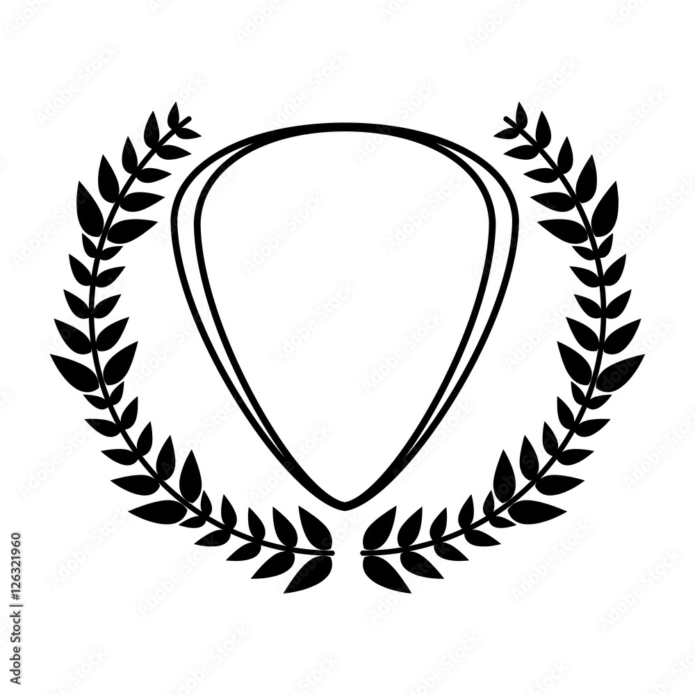 shield inside wreath icon. Rustic decoration spring and invitation theme. Isolated design. Vector illustration shield inside wreath icon. Rustic decoration spring and invitation theme. Isolated design. Vector illustration