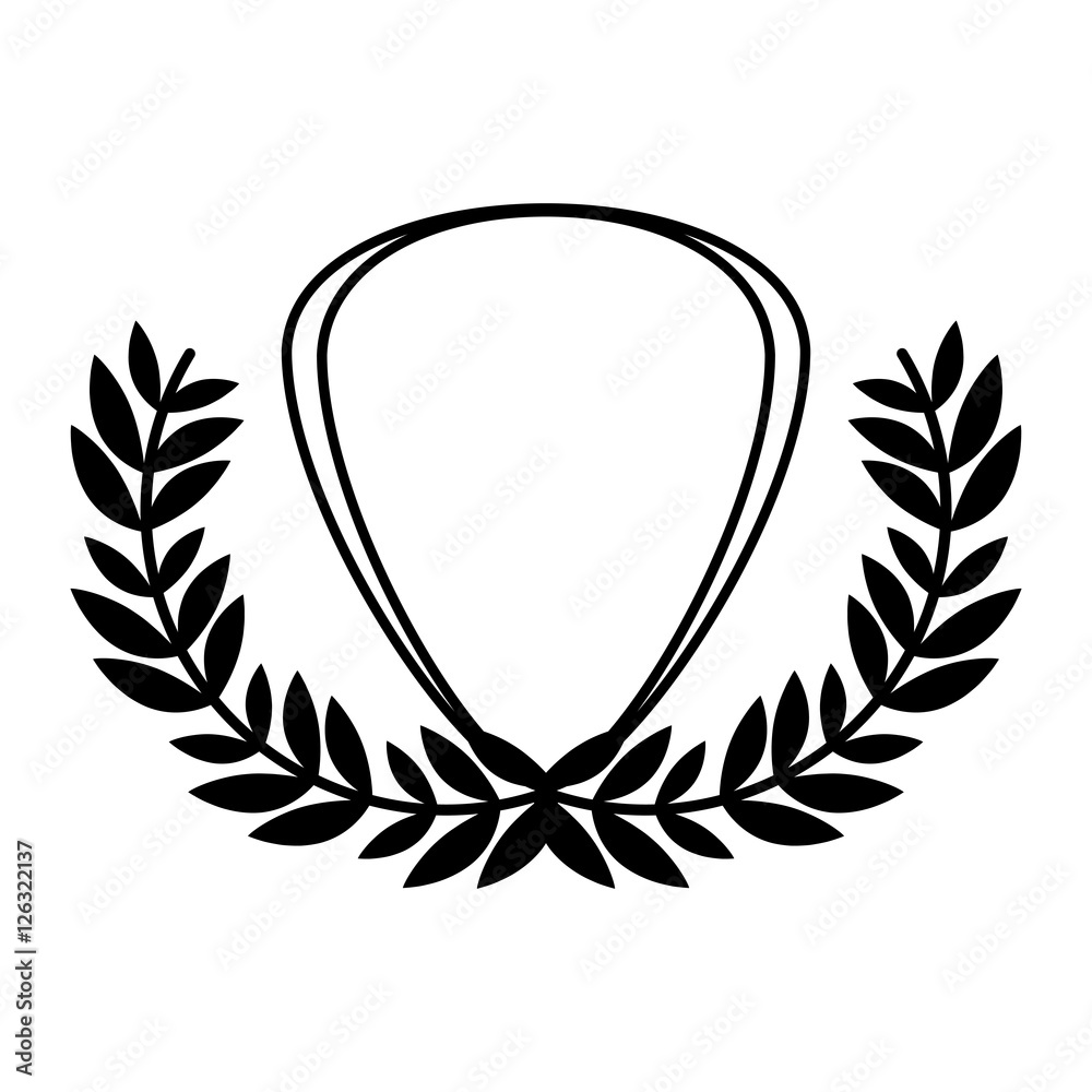 shield inside wreath icon. Rustic decoration spring and invitation theme. Isolated design. Vector illustration shield inside wreath icon. Rustic decoration spring and invitation theme. Isolated design. Vector illustration