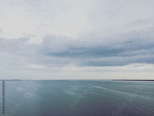 Water, cloud and sky view