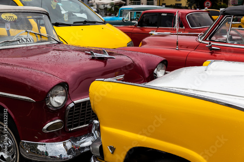 Havana, Cuba 22.01.2016 Vintage classic american car parked in a street of Old Havana
