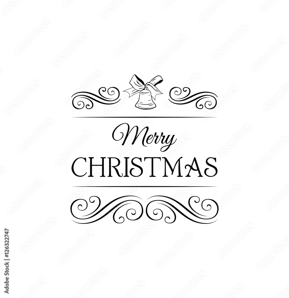 Christmas bell. Greeting Card., Filigree Swirl Decorated. Christmas bell. Greeting Card., Filigree Swirl Decorated.