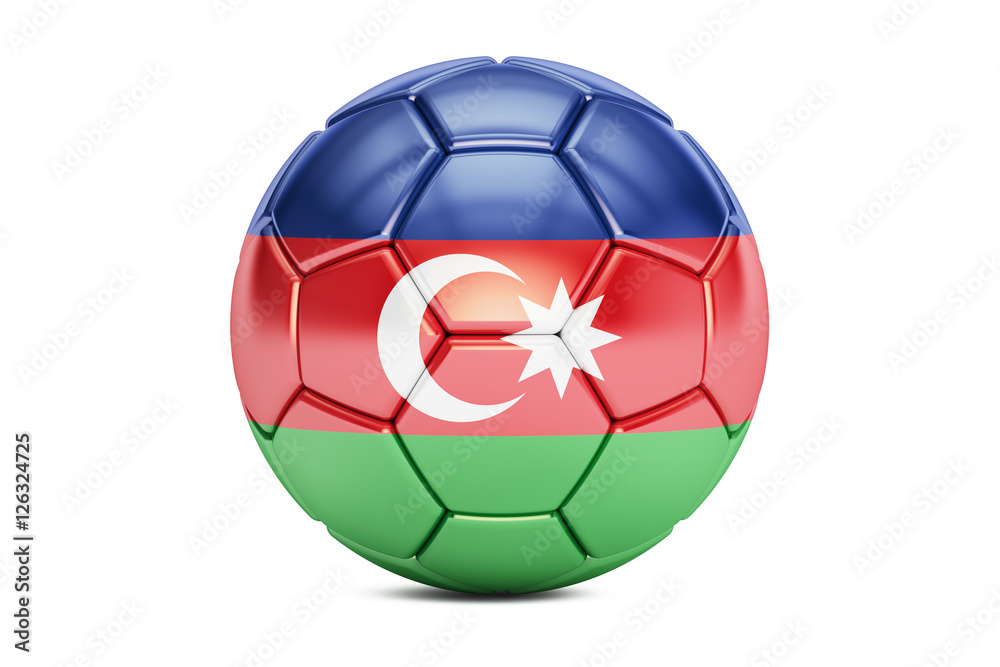 soccer ball with flag of Azerbaijan, 3D rendering