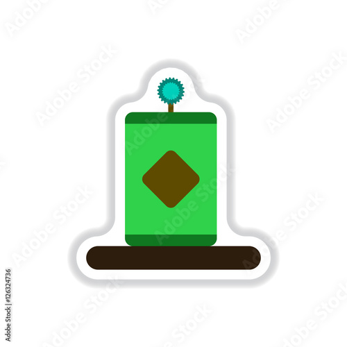 Vector illustration of Chinese new year celebration in paper sticker style little plant