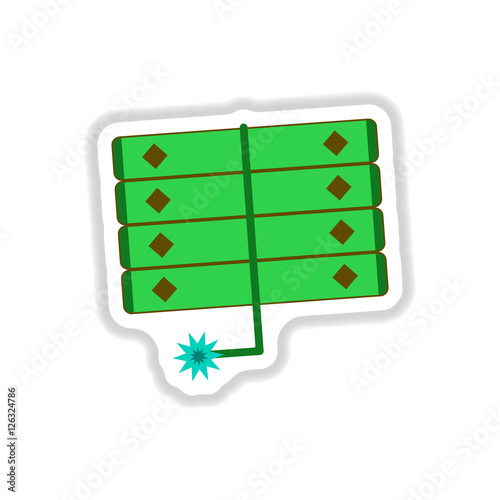 Vector illustration of Chinese new year celebration in paper sticker style firecrackers