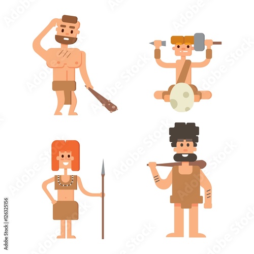 Caveman primitive stone age people