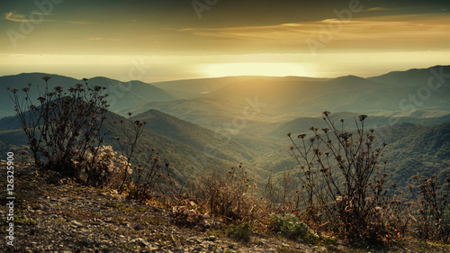 Sunset in the mountains