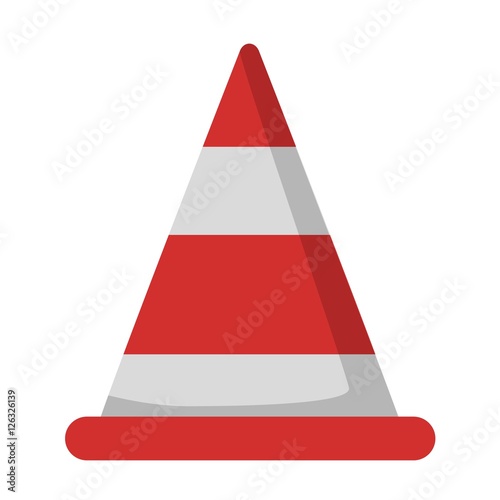 Road repair cone sign vector illustration.