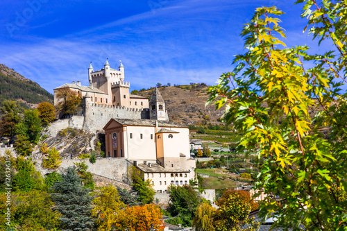 Beautiful castles of Valle d'Aosta- Saint Pierre, northen Italy