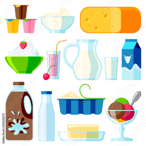 Milk products vector