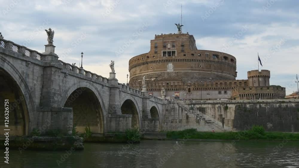 evening rome castle of the holy angel bridge river bay panorama 4k italy
evening rome castle of the holy angel bridge river bay panorama 4k italy