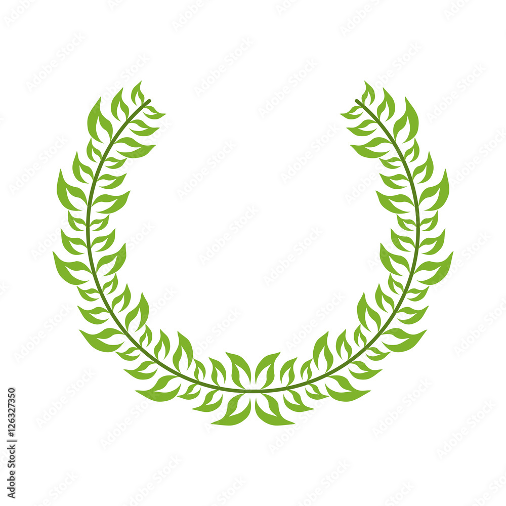leaves wreath icon. Rustic decoration spring and invitation theme. Isolated design. Vector illustration