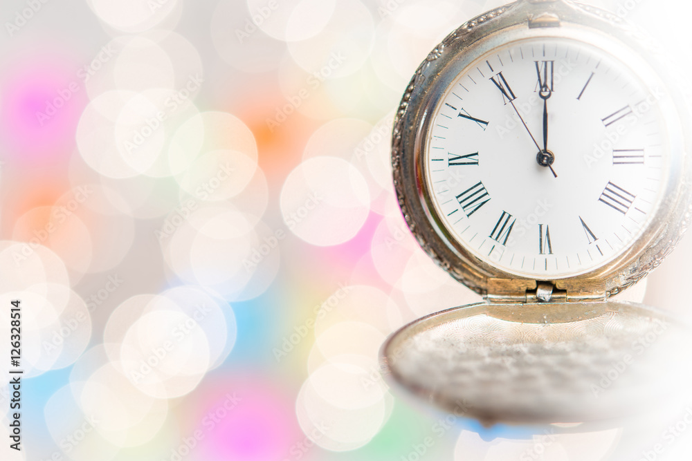 Old clock showing midnight with copy space Old clock showing midnight with copy space