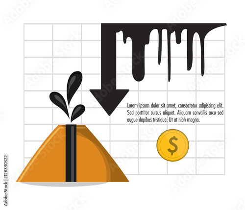 Earth hole icon. Oil price industry fuel production and gasoline theme. Isolated design. Vector illustration