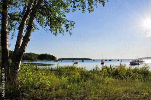 Morning along the shore of  Lake Michigan in Door County WI Pennisula State Park photo