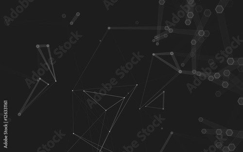 Abstract polygonal space low poly dark background  3d rendering