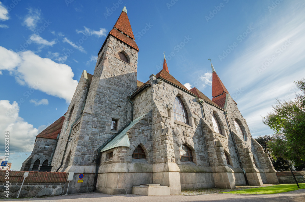 Famous landmark Tampere Cathedral, Finland.