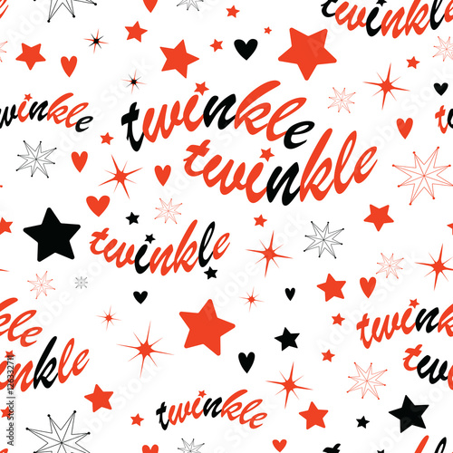 Twinkle stars seamless pattern