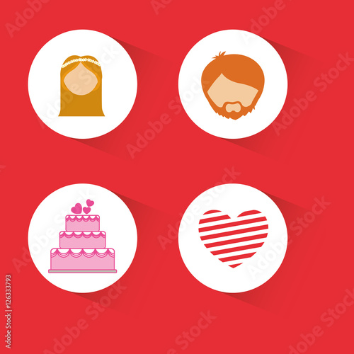 wedding marriage love icon vector illustration graphic design