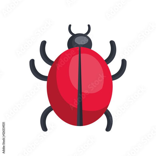 bug icon design over white background, vector illustration