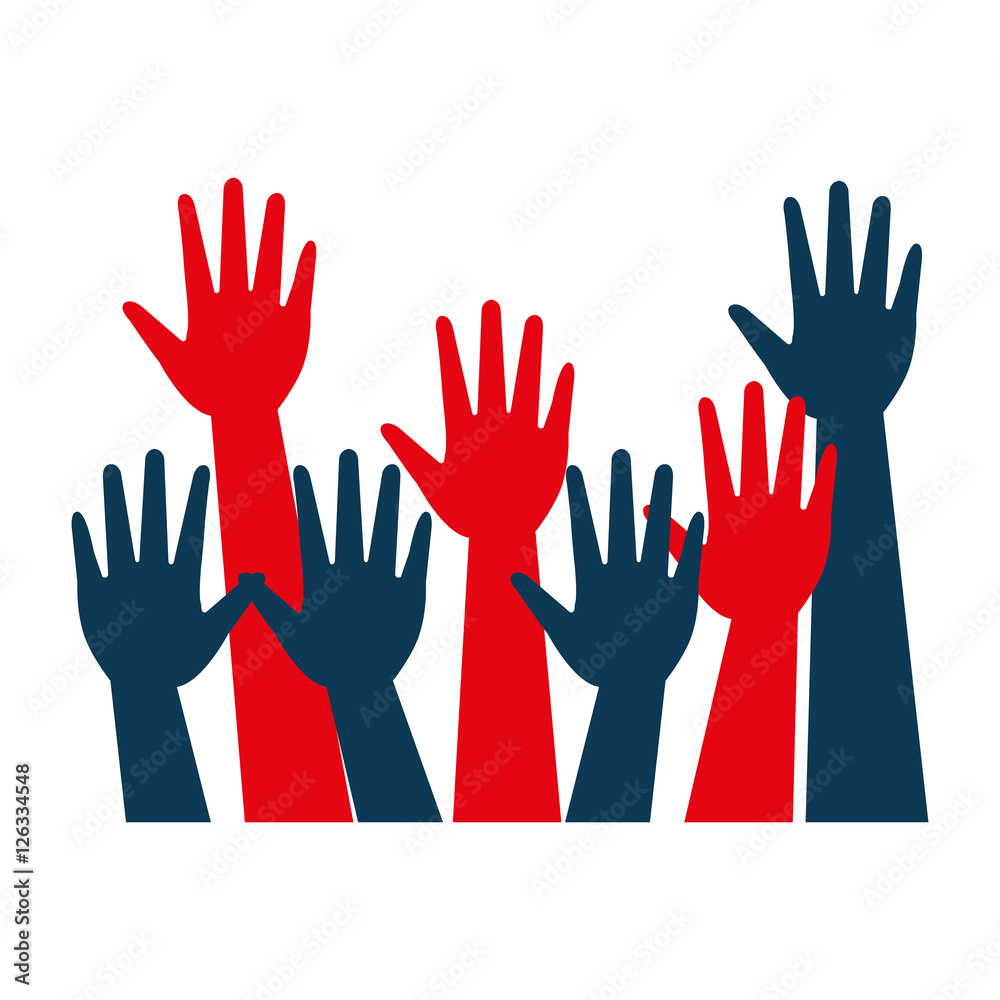 hands raised up election presidential graphic vector illustration eps 10 hands raised up election presidential graphic vector illustration eps 10