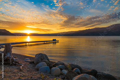 Okanagan at Sunrise with Rocks in the Foreground