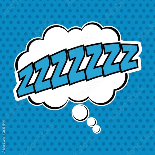 Bubble pop art sleep icon. Comic communication retro and expression theme. Vector illustration