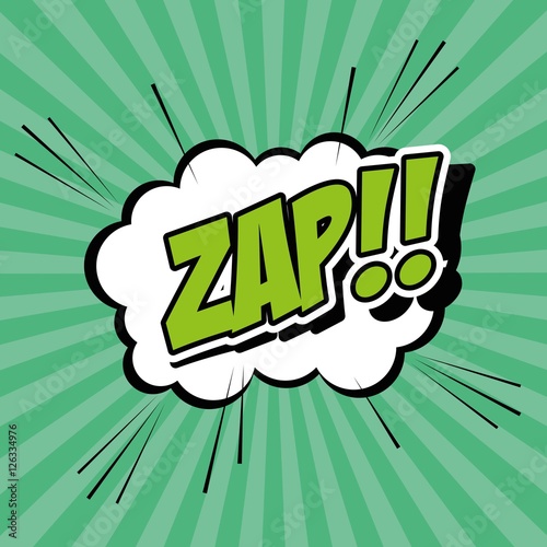 Bubble pop art of zap icon. Comic communication retro and expression theme. Vector illustration