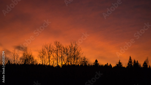 Red sunrise with clouds