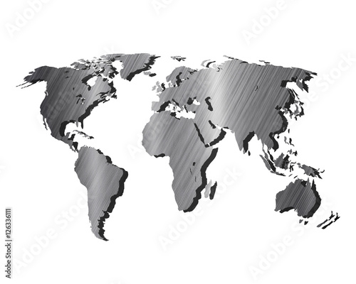 Metallic world map
