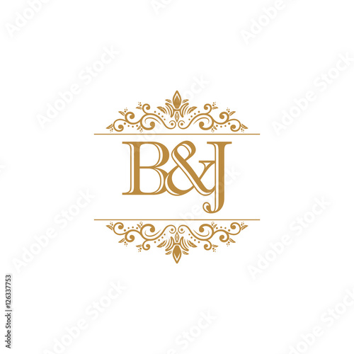 B&J Initial logo. Ornament gold