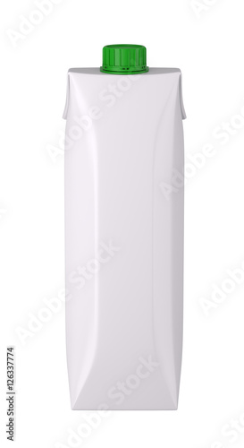 3D Rendering package of Milk or juice isolated on white background