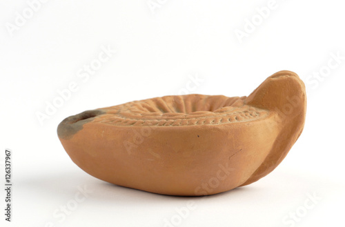 Pottery alladin lamp isolated